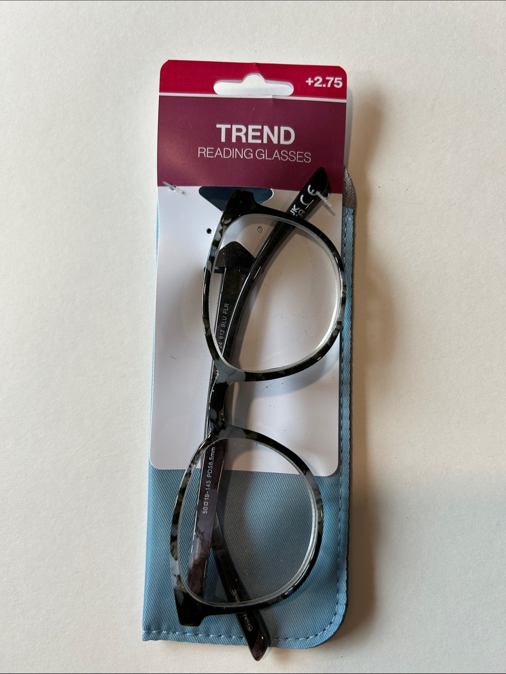 Trend Men's Reading Glasses +2.75 in Black Tortoiseshell